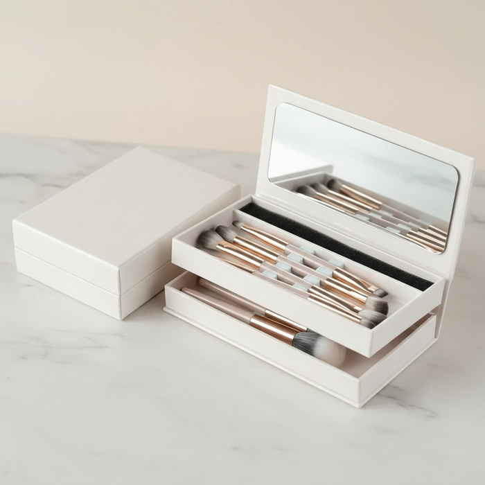 Foldable Brush Set Mirror Case - AI Editorial
