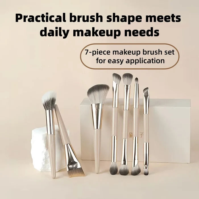 5-Piece Makeup Brush Set – Foundation, Contour, Eyeshadow & Stippling with Portable Case