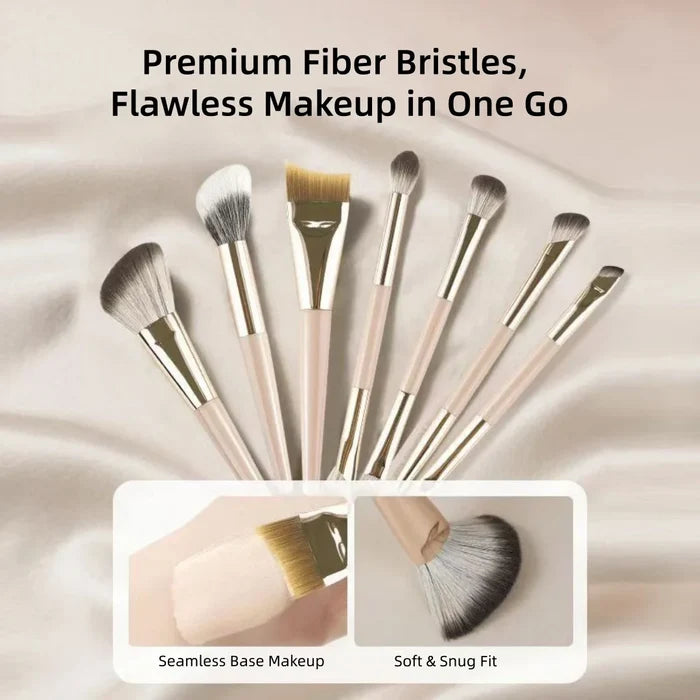 5-Piece Makeup Brush Set – Foundation, Contour, Eyeshadow & Stippling with Portable Case
