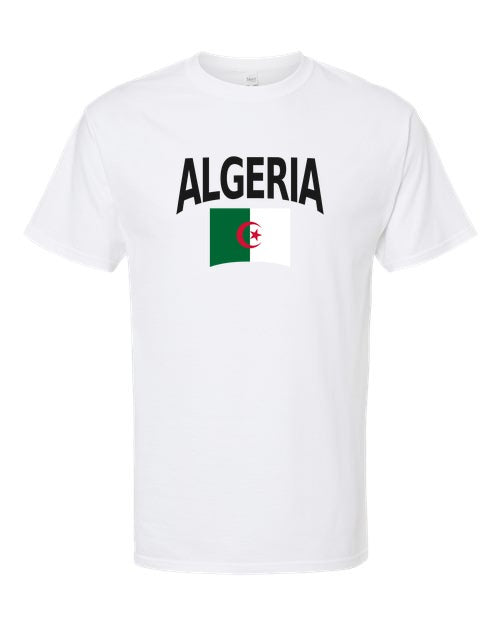 Algeria Soccer Tee 2026 — Classic Name & Flag | NYC Factory - White