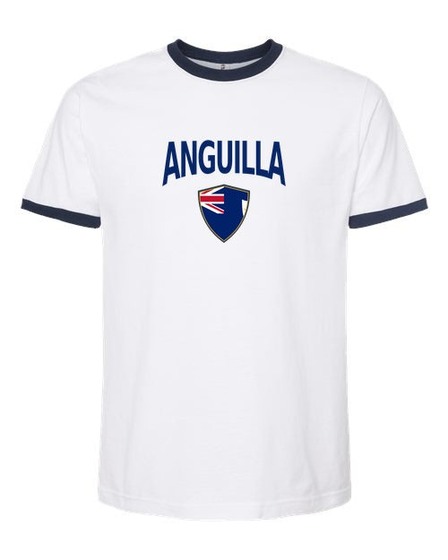 Anguilla Arched Crest Soccer Ringer Tee — NYC Factory