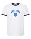 Aruba Arched Crest Soccer Ringer Tee — NYC Factory