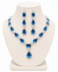 Azure Luxe AD Crystal Necklace Set – Blue American Diamond Jewellery – Pabeena