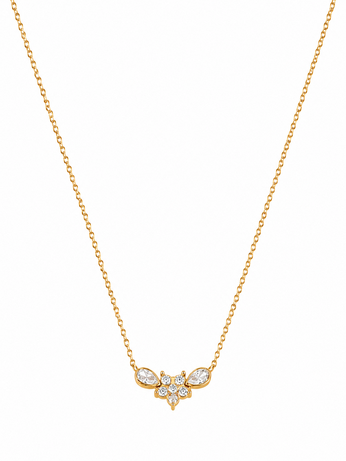 Blossom Grace Necklace – Gold Plated Floral Pendant Necklace – Pabeena