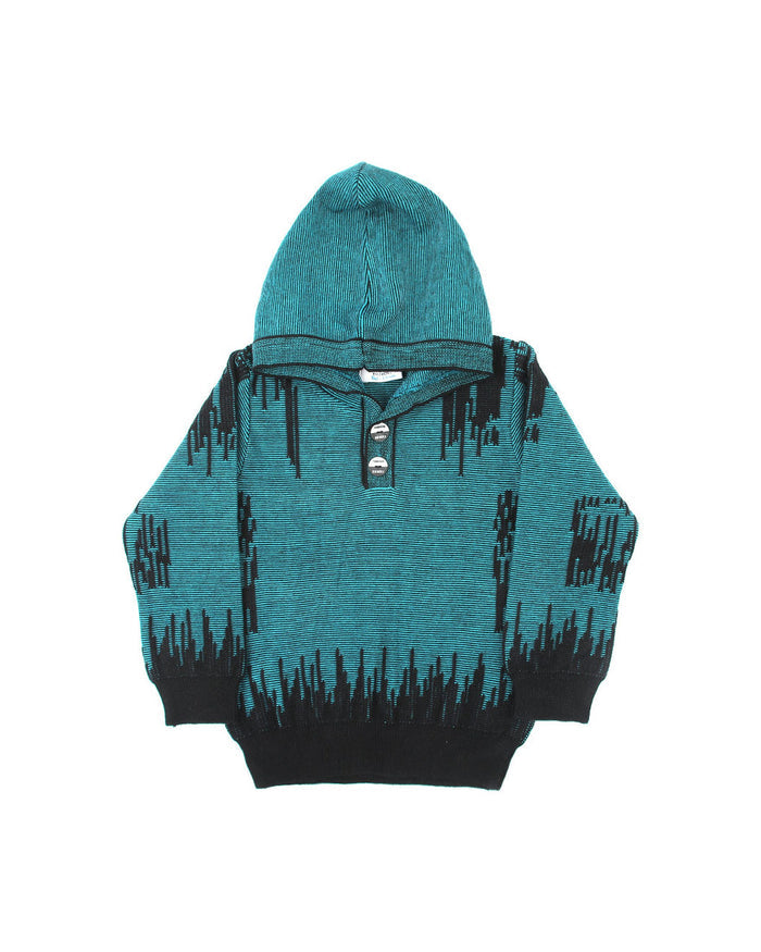Eminent Boys Full Sleeves Hoodie Sweater - Turquoise & Black, Boys Sweaters, Eminent, Chase Value