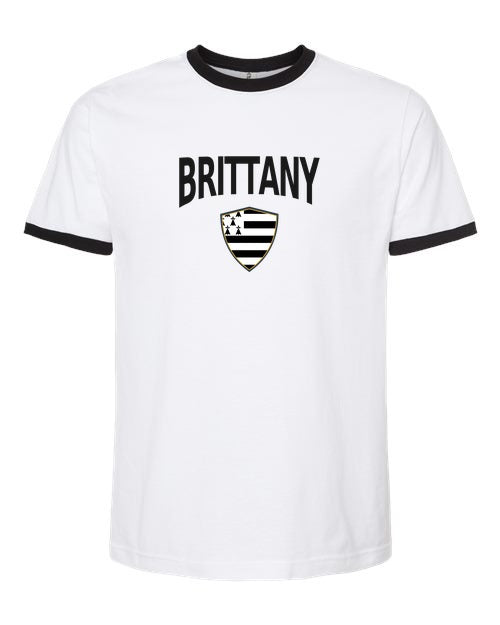 Brittany Arched Crest Soccer Ringer Tee — NYC Factory