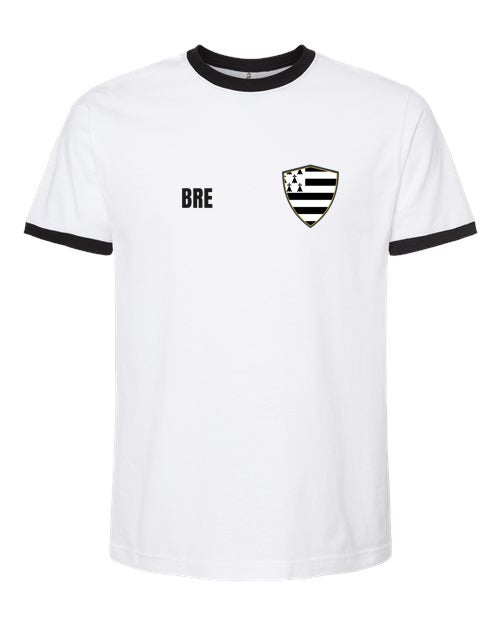 Brittany Soccer Ringer Tee — Retro National Crest | NYC Factory