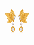Butterfly Muse Earrings – Gold Plated Butterfly Drop Earrings – Pabeena