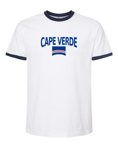 Cape Verde Soccer Ringer Tee 2026 — Classic Name & Flag | NYC Factory - NYC Factory