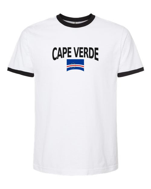 Cape Verde Soccer Ringer Tee 2026 — Classic Name & Flag | NYC Factory - NYC Factory