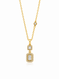 Celeste Duo Zircon Pendant Necklace – Gold Plated Daily Wear Necklace – Pabeena