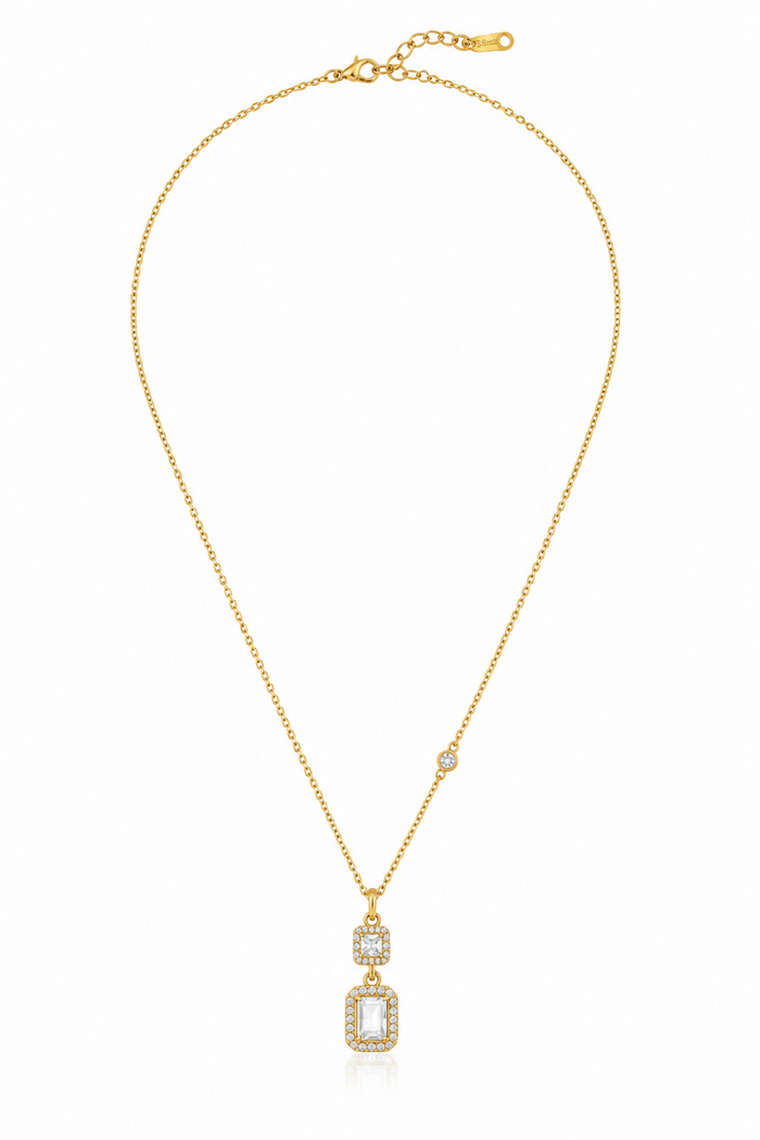 Celeste Duo Zircon Pendant Necklace – view 4 – Pabeena