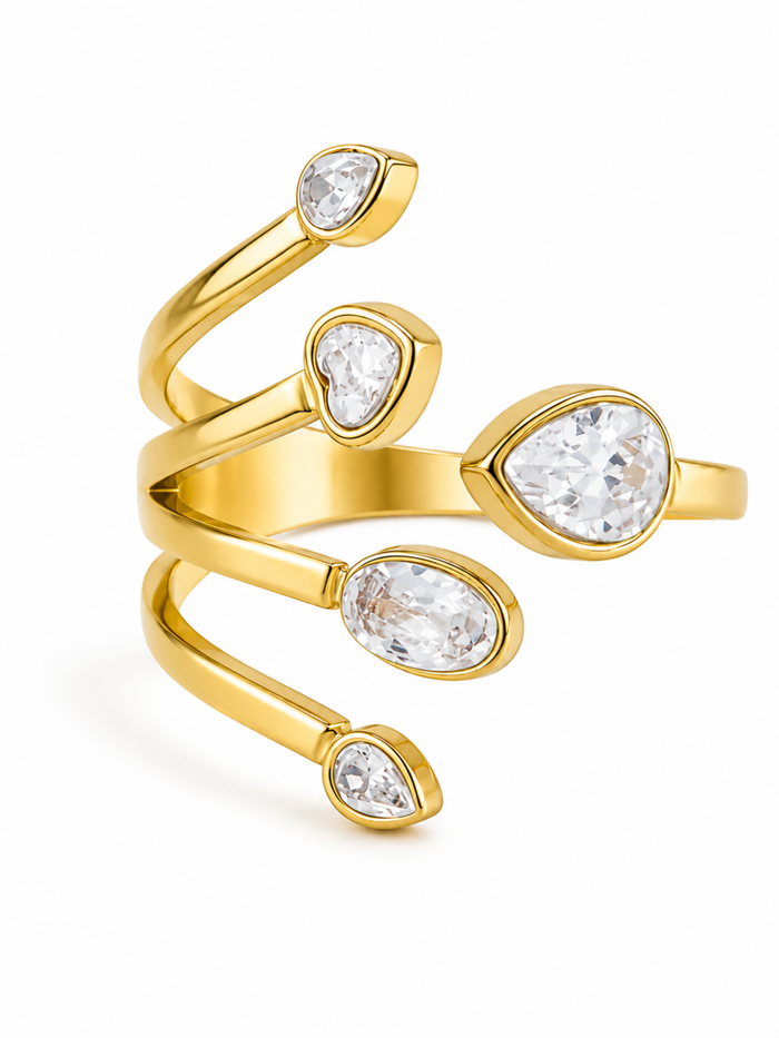 Celestia Spiral Ring – Gold Plated Spiral Ring for Women – Pabeena