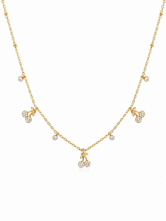 Cherry Blossom Charm Necklace – Floral Pendant Necklace for Women – Pabeena