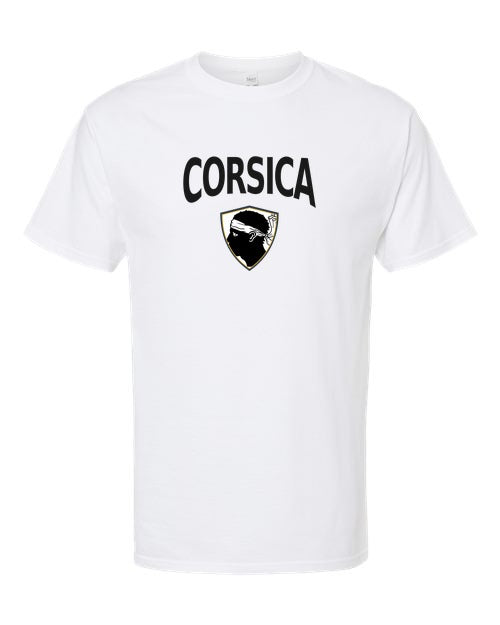 Corsica Arched Crest Soccer Tee — NYC Factory