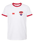 Croatia Soccer Ringer Tee 2026 — Retro National Crest | NYC Factory