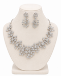 Crystal Bloom AD Stone Necklace Set – American Diamond Bridal Jewellery – Pabeena