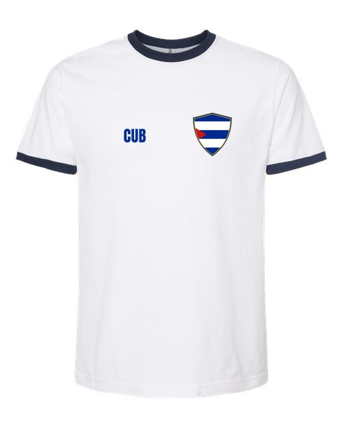 Cuba Soccer Ringer Tee — Retro National Crest | NYC Factory