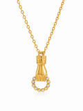 Divine Hand Pendant Necklace – Gold Plated Zircon Charm Necklace – Pabeena