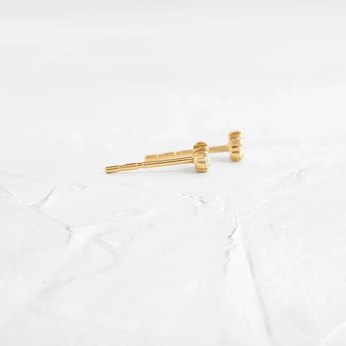 DPLAOPA  925 Sterling Silver Gold Stud Earring Clips Piercing Luxury Pediments Small Fine Jewellery