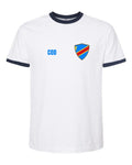 DR Congo Soccer Ringer Tee 2026 — Retro National Crest | NYC Factory