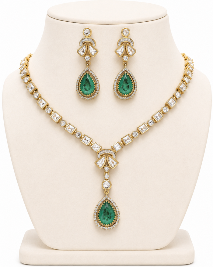 Emerald Muse Moissanite Drop Set - Pabeena