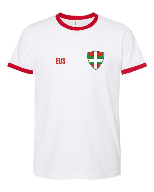 Euskadi Soccer Ringer Tee — Retro National Crest | NYC Factory