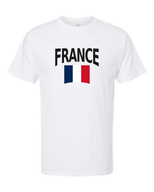 France Soccer Tee 2026 — Classic Name & Flag | NYC Factory - White