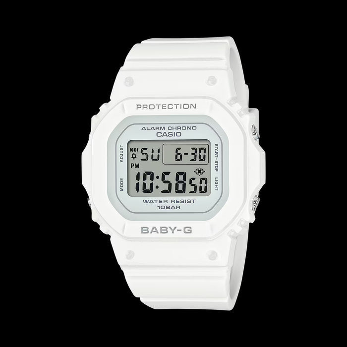 G-SHOCK Baby-G BGD565-7 – Slim White Digital Resin Watch, Shock Resistant, 100m Water Resistant