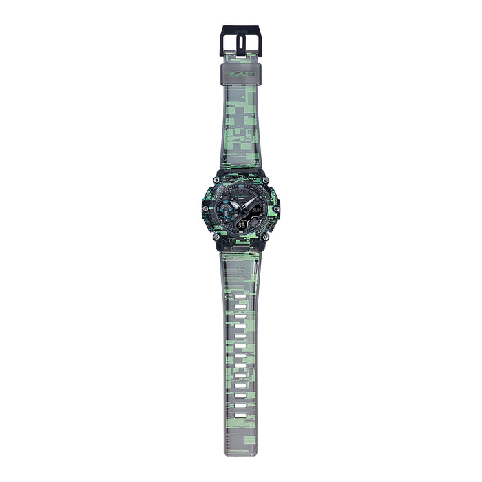 G-SHOCK GA2200NN-1A – Digital Glitch Series Analog-Digital Watch, Iridescent Resin, Carbon Core Guard, 200m Water Resistant