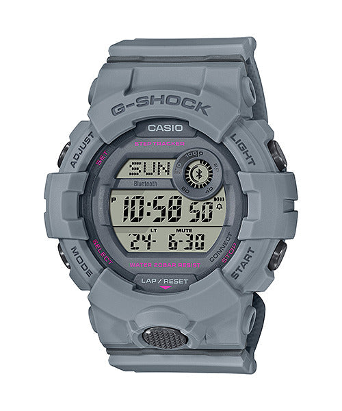 G-SHOCK GMDB800SU-8 – G-SQUAD Power Trainer Grey Resin Digital Watch, Bluetooth Step Tracker, 200m Water Resistant