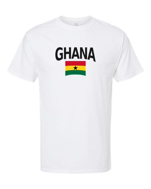 Ghana Soccer Tee 2026 — Classic Name & Flag | NYC Factory - White