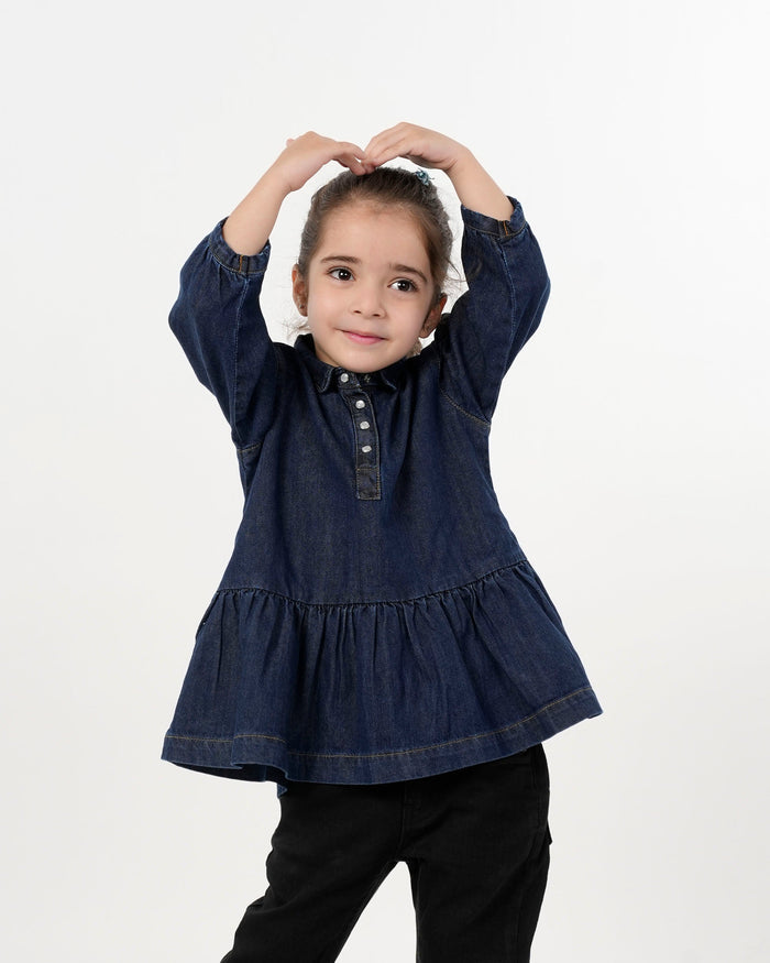 Eminent Girls Denim Frock - Light Blue, Girls Frocks, Eminent, Chase Value