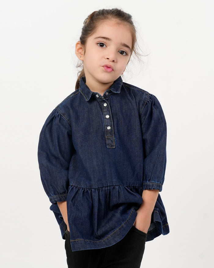Eminent Girls Denim Frock - Light Blue, Girls Frocks, Eminent, Chase Value