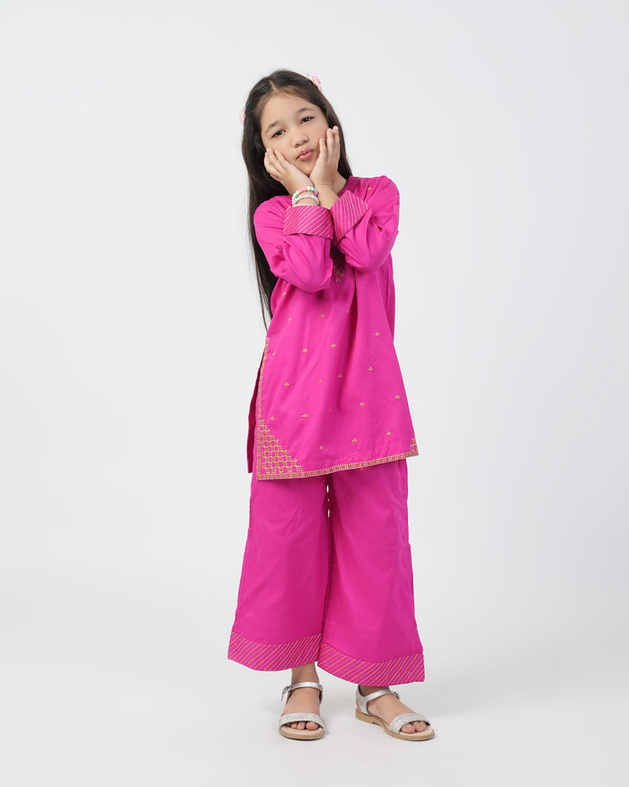 Girls Embroidered 02 Pcs Suit