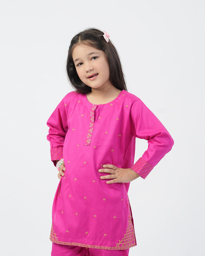 Girls Embroidered 02 Pcs Suit