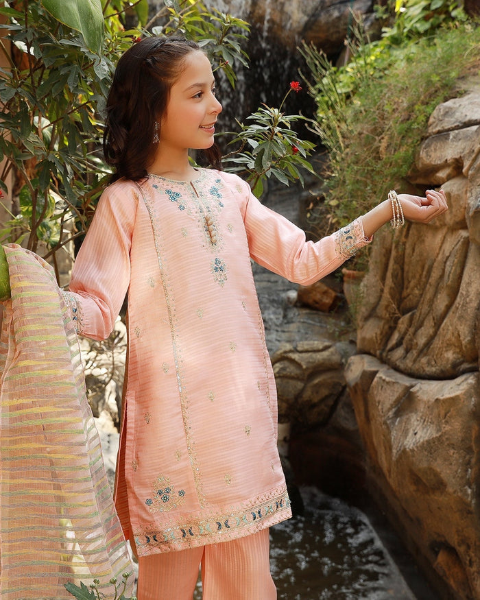 Eminent Girls Embroidered 3Pcs Shalwar Suit - Peach, Girls Shalwar Kameez, Eminent, Chase Value