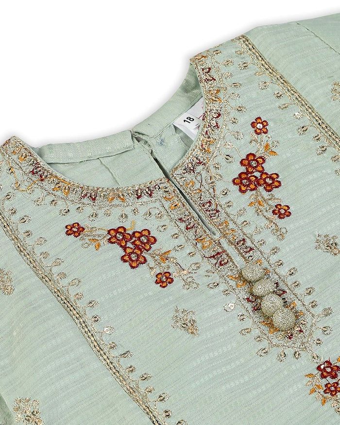 Eminent Girls Embroidered 3Pcs Shalwar Suit - Sea Green, Girls Shalwar Kameez, Eminent, Chase Value
