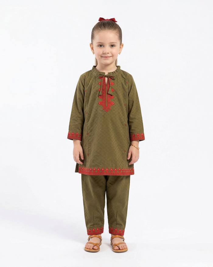 Girls' Embroidered Shalwar Kameez Suit