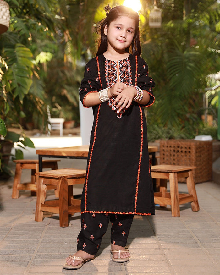 Girls Embroidered Shalwar Kameez Suit