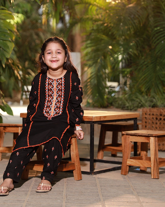 Girls Embroidered Shalwar Kameez Suit