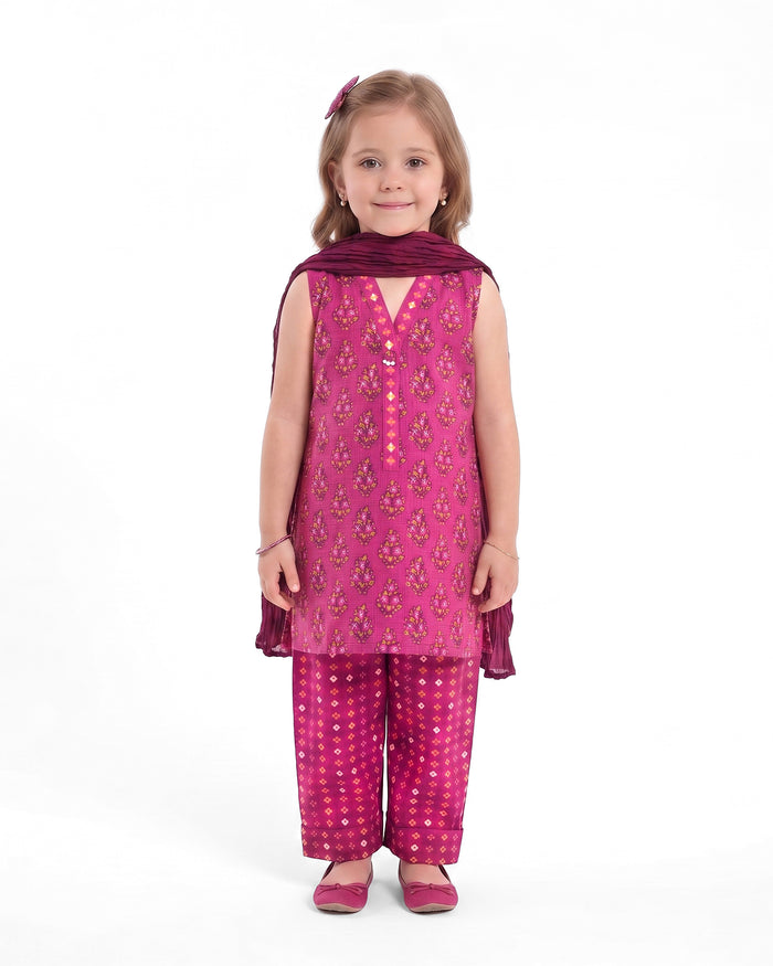 Girls Essential Printed 3 Pc