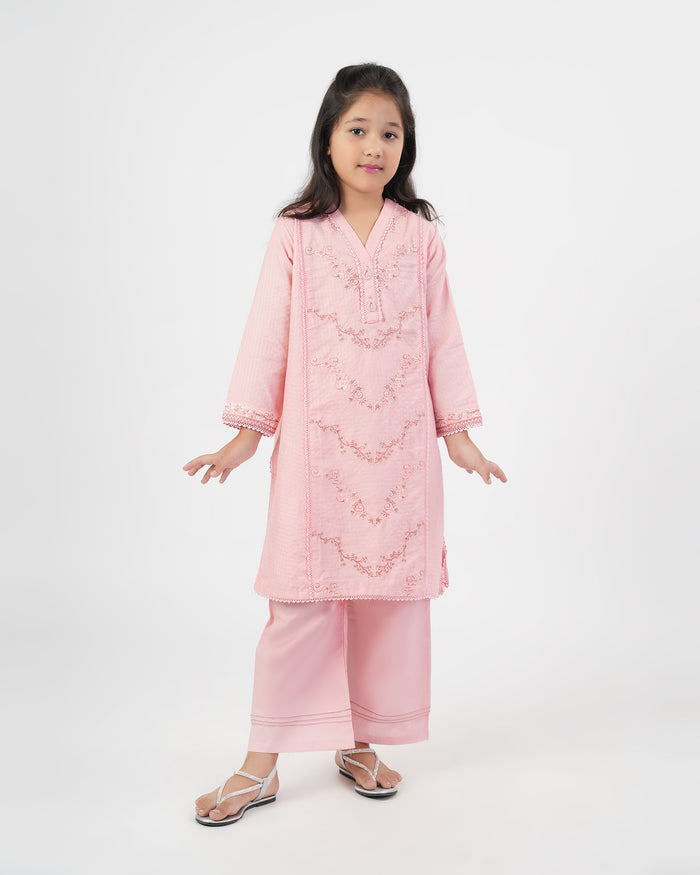 Girls Essentials Embroidered 2 Pc
