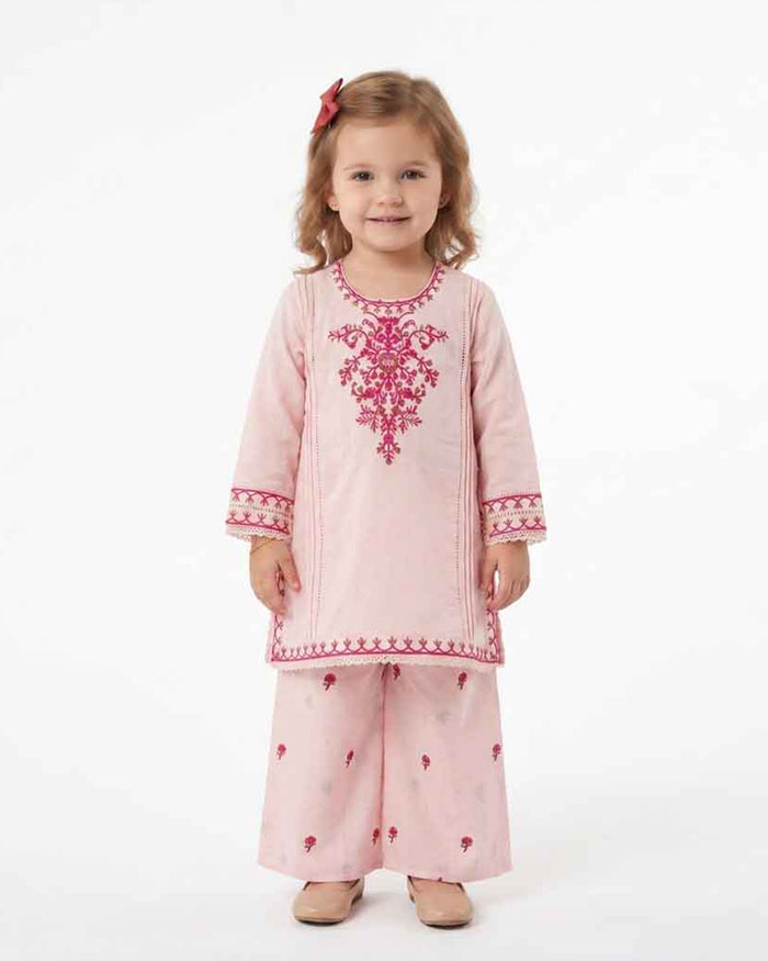 Girls Essentials Embroidered 2 Pc
