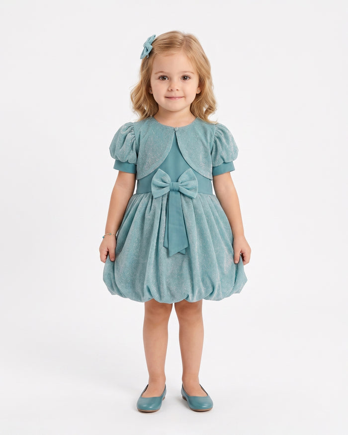 Girls Fancy Frock - Sky Blue