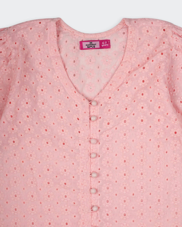 Girls Fusion Embroidered Dyed 1 Pc