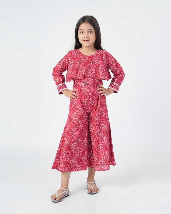 Girls Jump Suit - Maroon