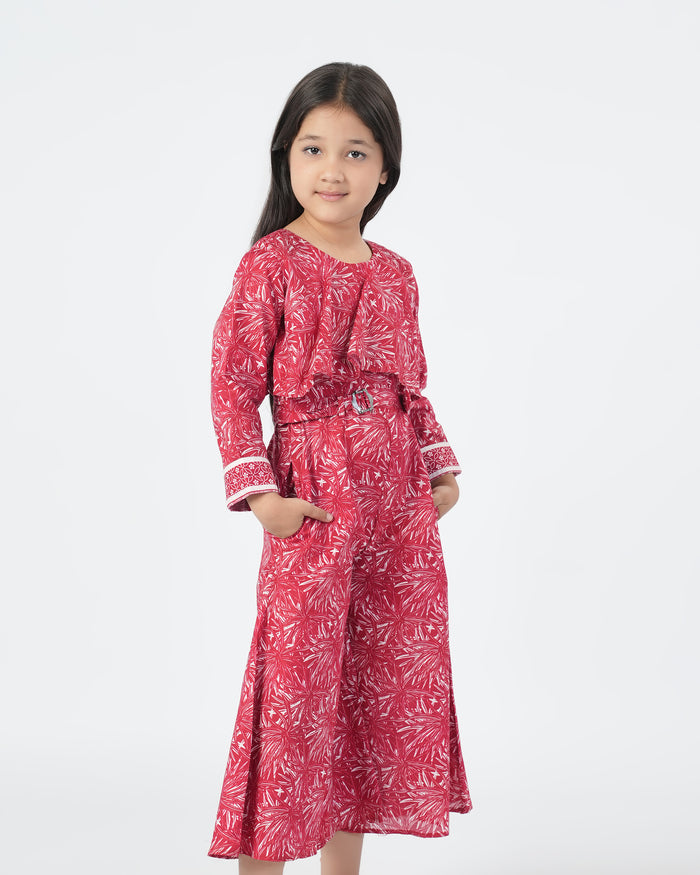 Girls Jump Suit - Maroon