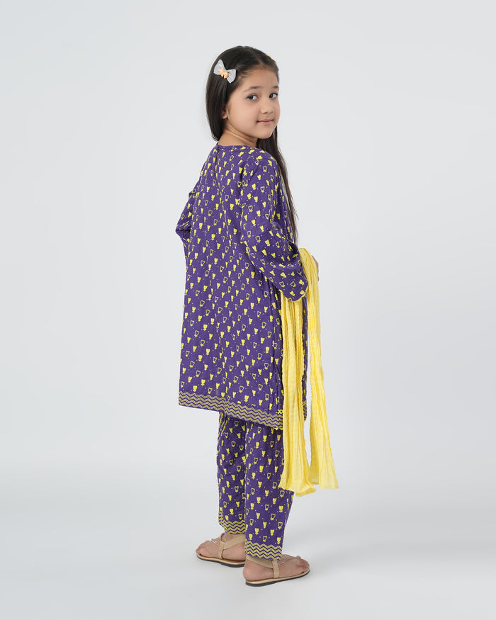 Girls Printed 3 Pc