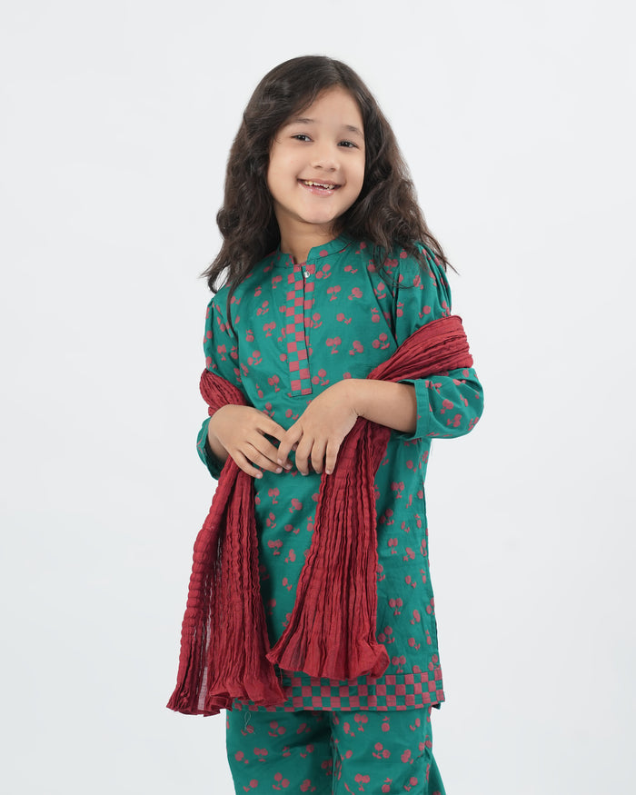 Girls Printed 3 Pc